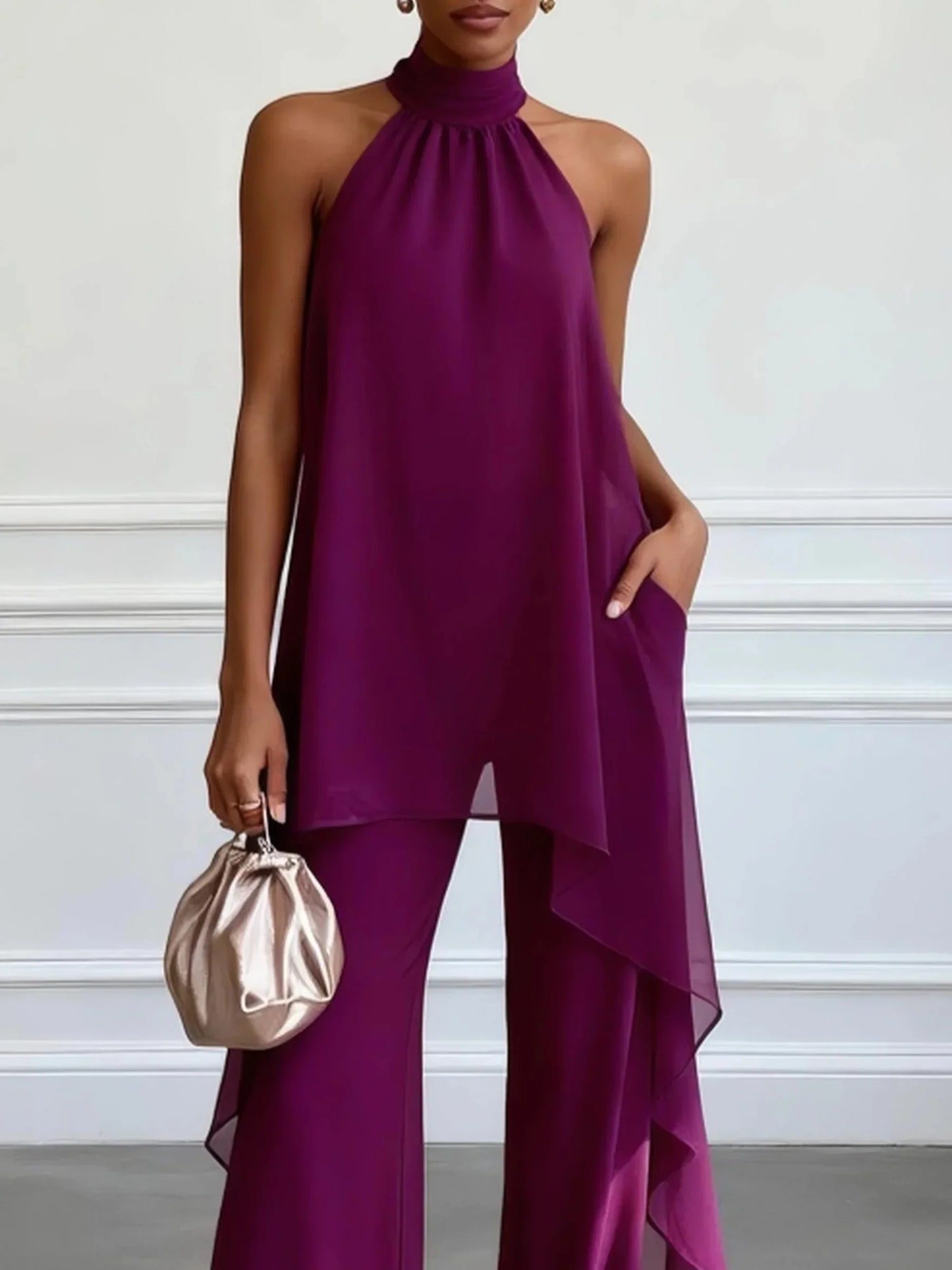 CLARA - Conjunto Elegante Cuello Halter