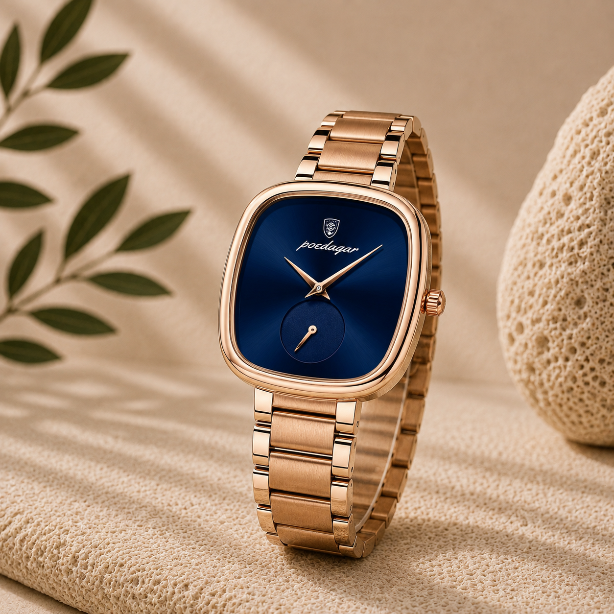 Celeste Reloj Elegante de Acero Inoxidable