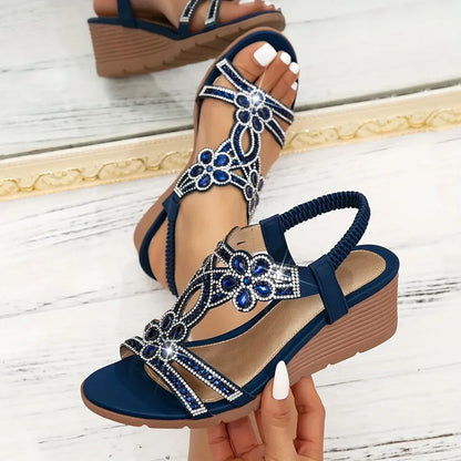Sandalias ortopédicas con cuña elegantes para mujer