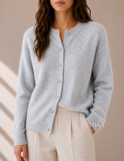 Valeria Cárdigan De Cashmere Con Cuello Redondo