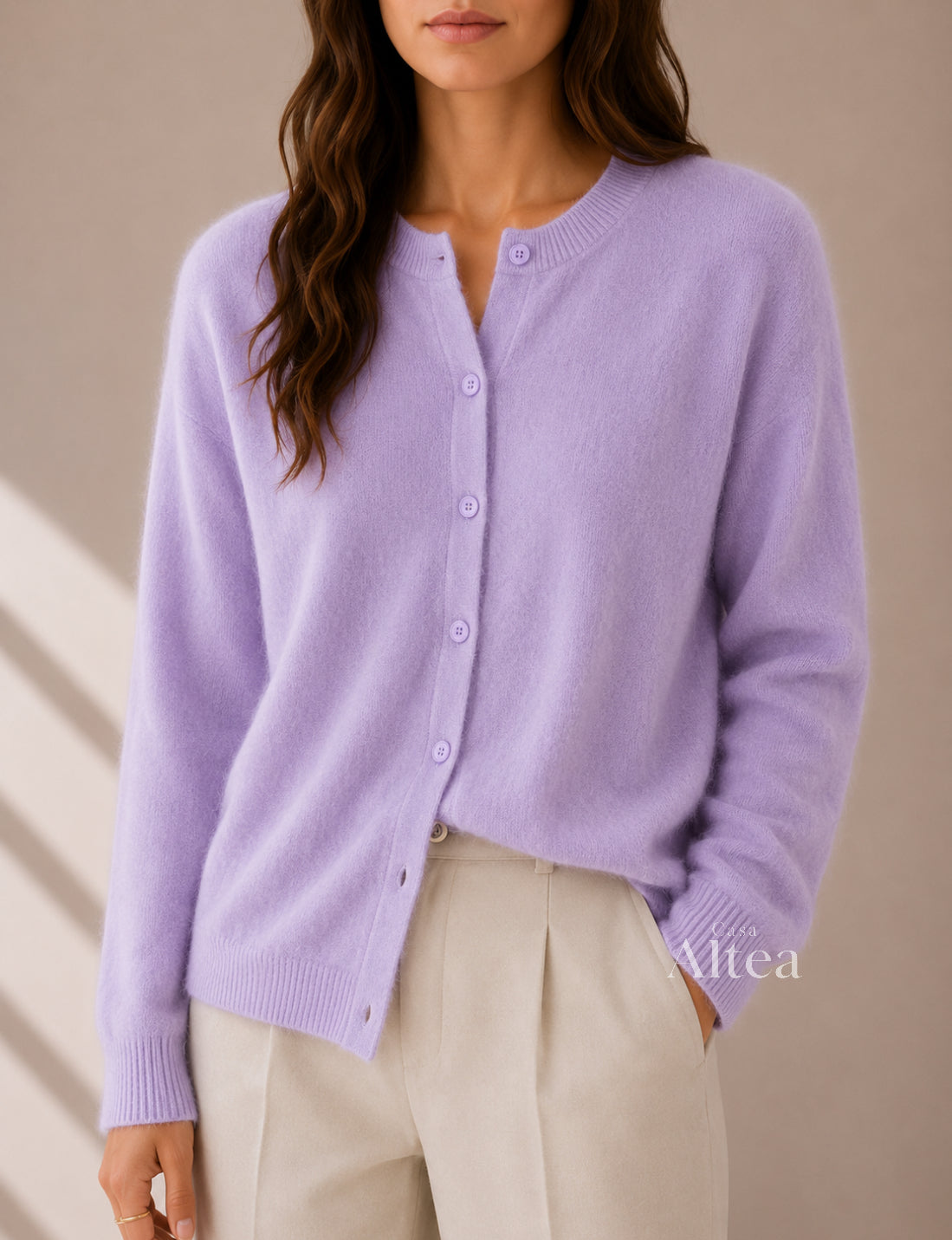 Valeria Cárdigan De Cashmere Con Cuello Redondo