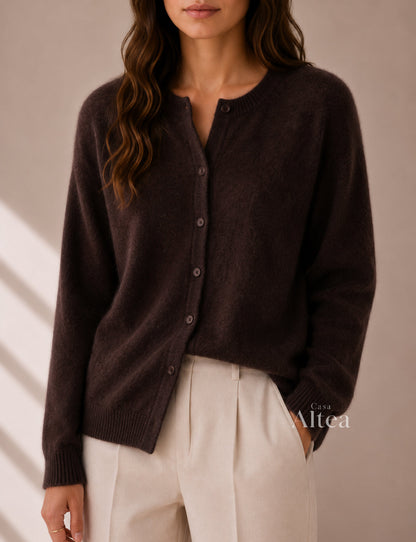 Valeria Cárdigan De Cashmere Con Cuello Redondo