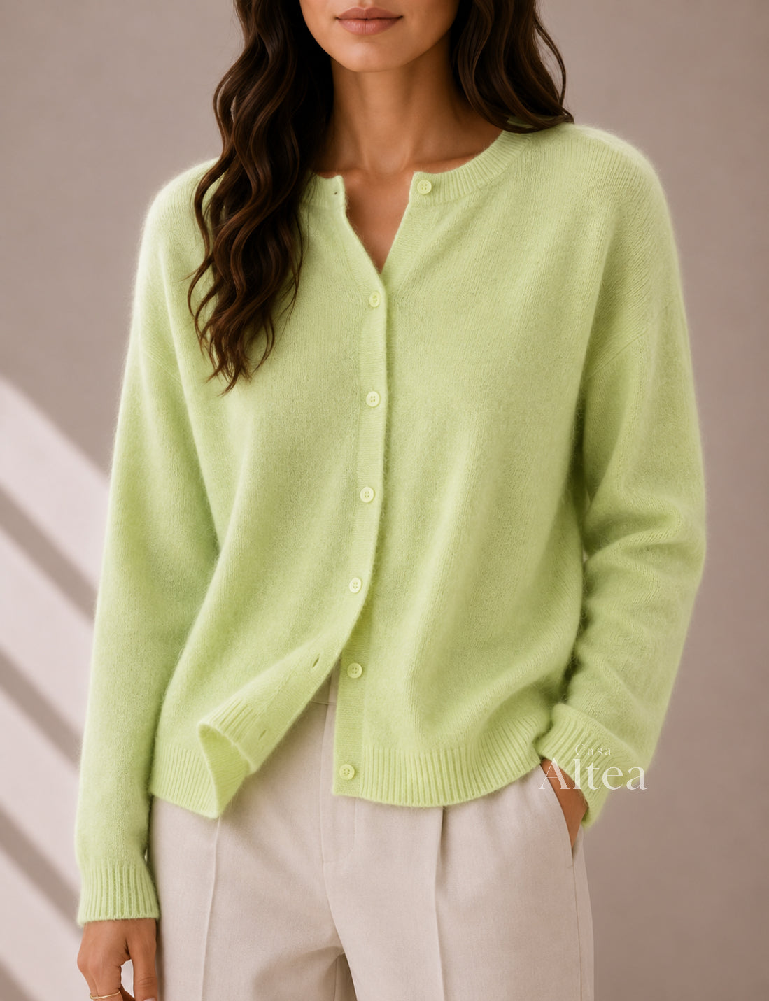 Valeria Cárdigan De Cashmere Con Cuello Redondo