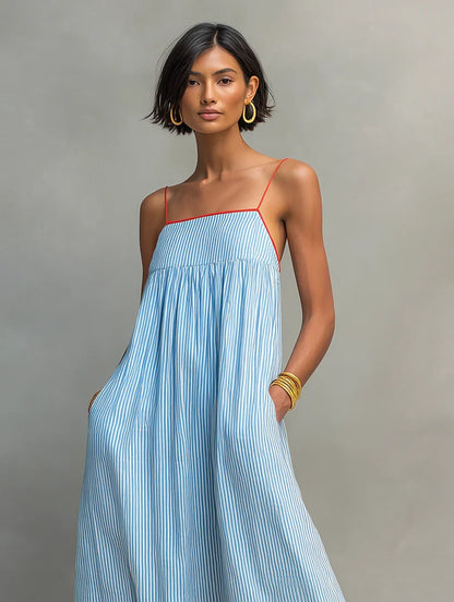 Elegante vestido largo sin mangas