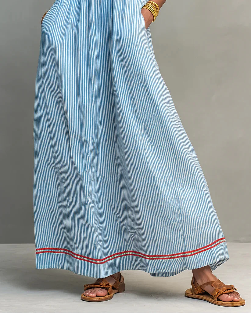Elegante vestido largo sin mangas