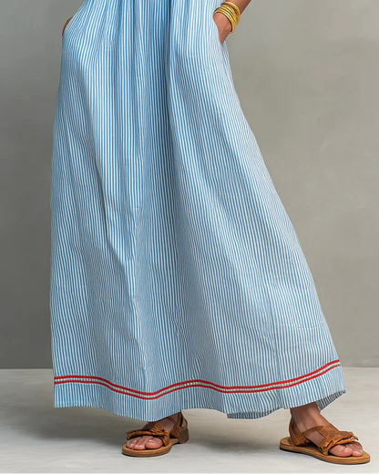 Elegante vestido largo sin mangas