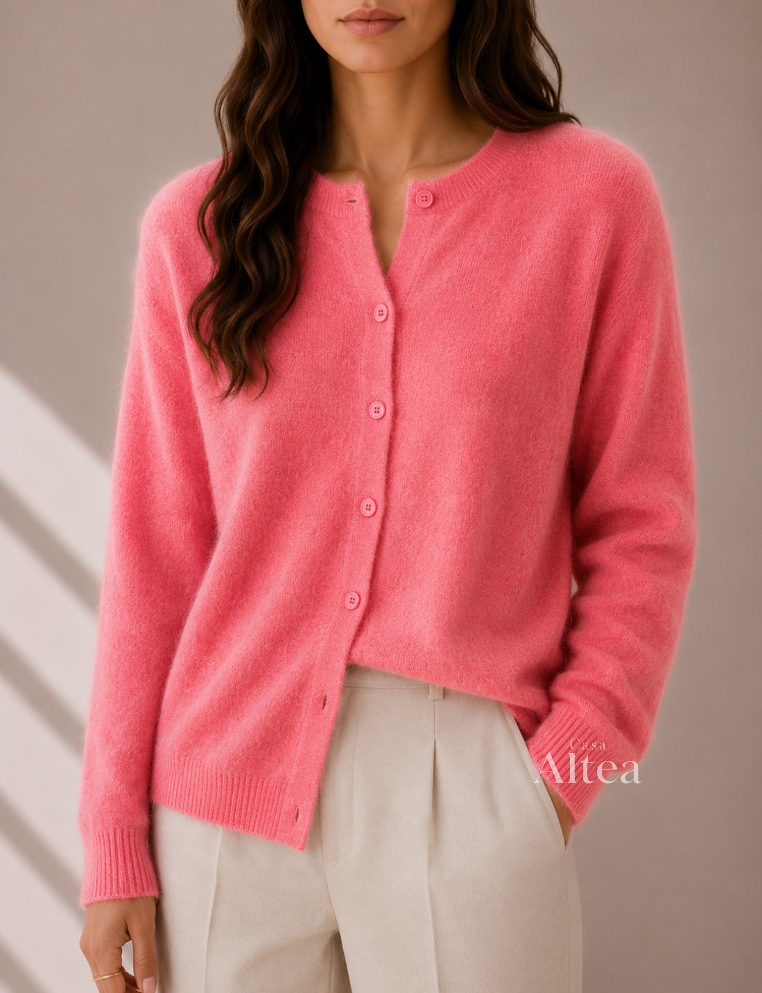 Valeria Cárdigan De Cashmere Con Cuello Redondo