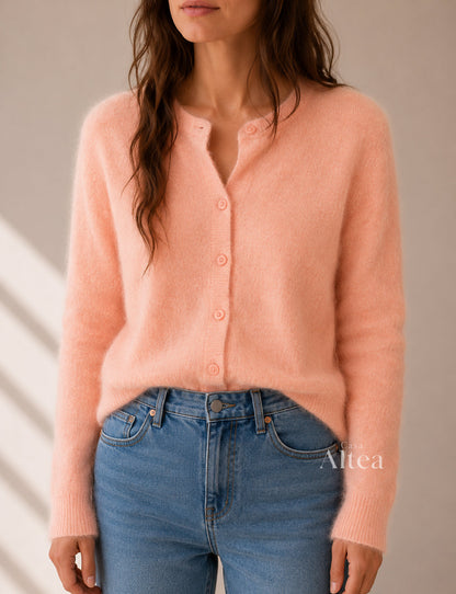 Valeria Cárdigan De Cashmere Con Cuello Redondo
