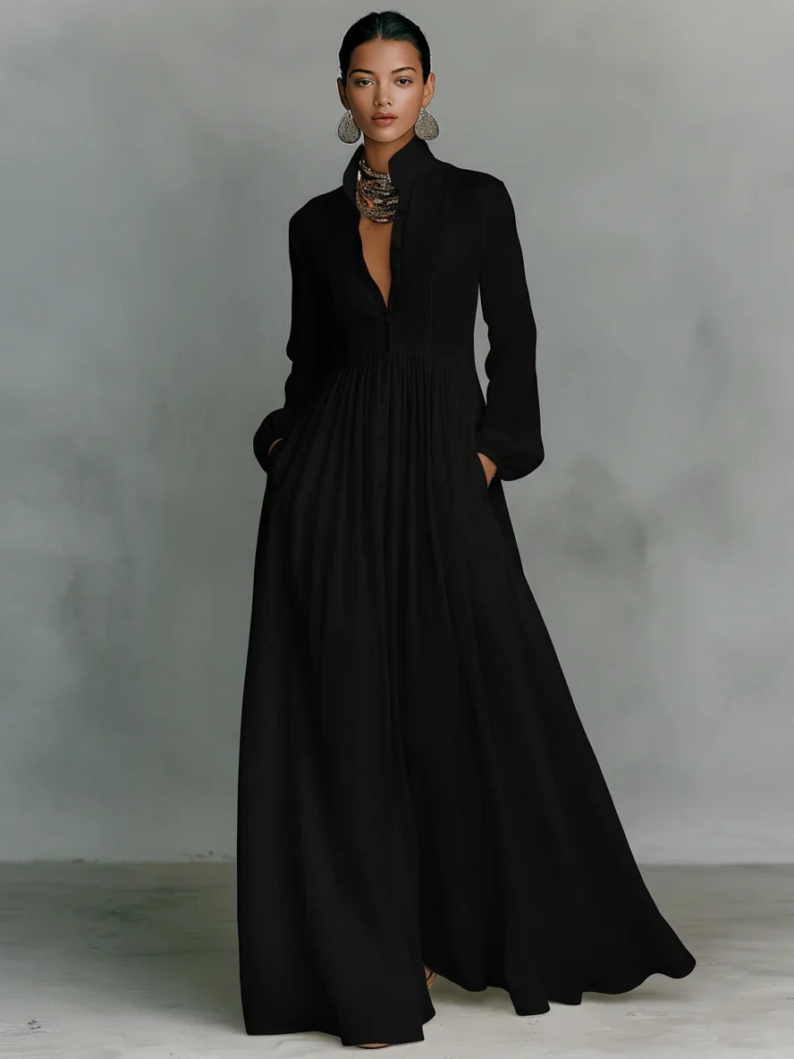 Ana | Vestido Maxi con Cuello Alto