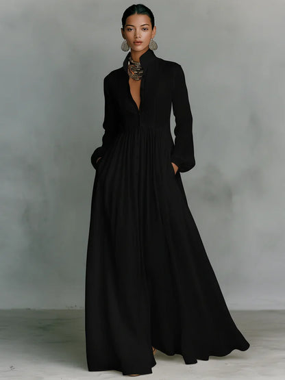Ana | Vestido Maxi con Cuello Alto