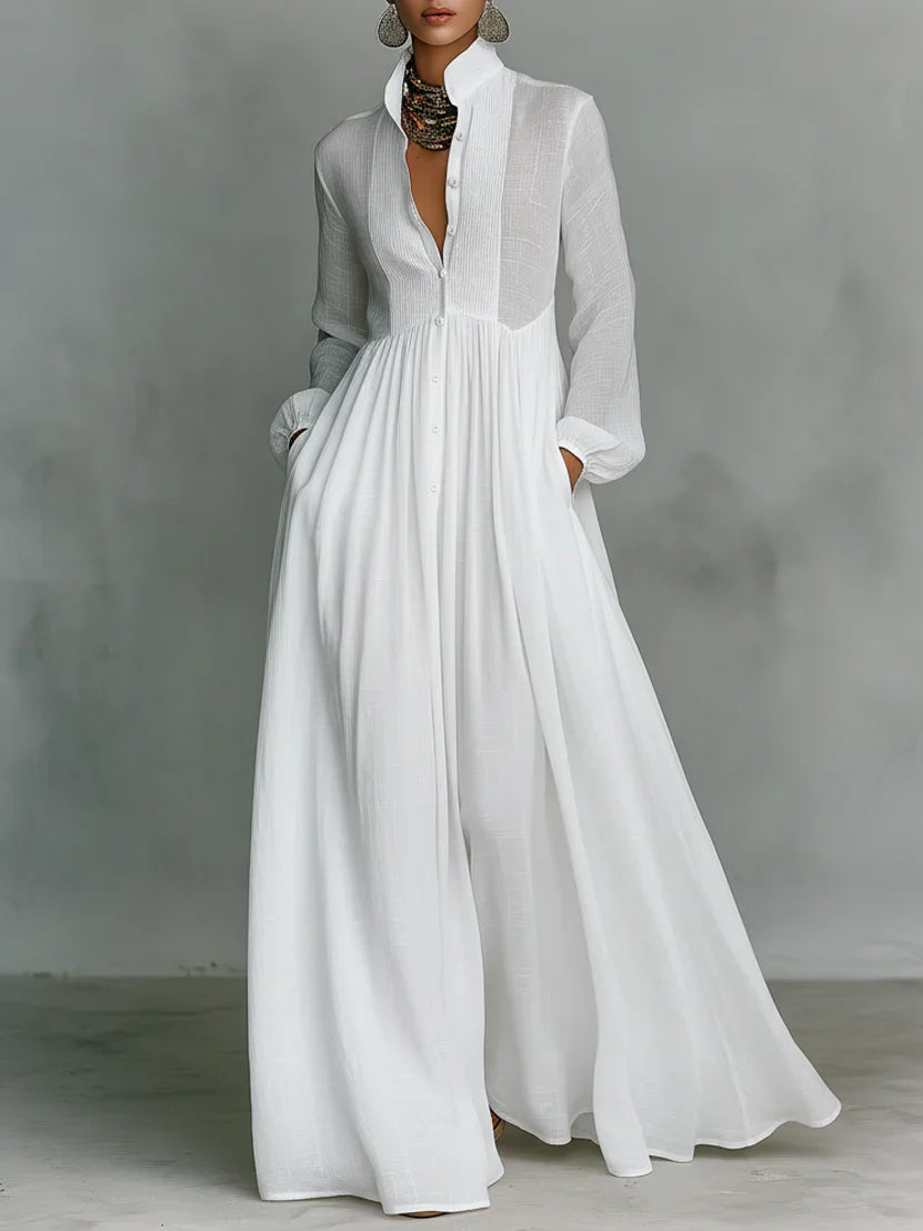 Ana | Vestido Maxi con Cuello Alto