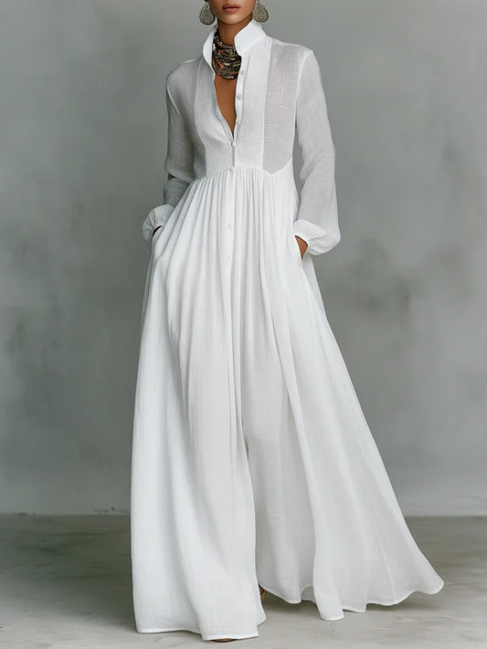 Ana | Vestido Maxi con Cuello Alto