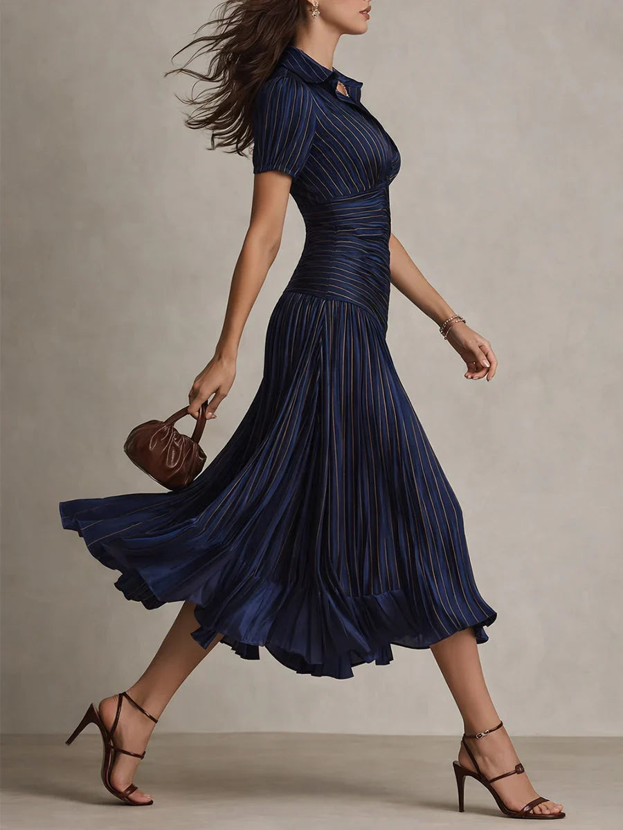 Adriana | Vestido midi a rayas retro