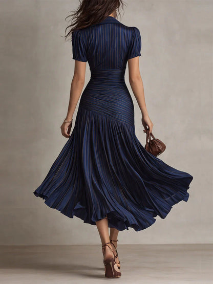 Adriana | Vestido midi a rayas retro