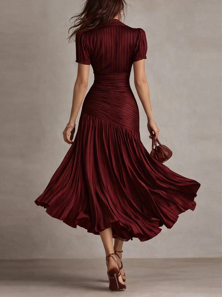 Adriana | Vestido midi a rayas retro