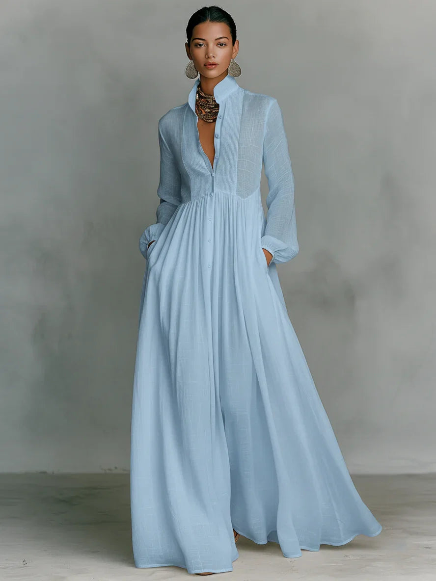 Ana | Vestido Maxi con Cuello Alto