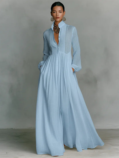 Ana | Vestido Maxi con Cuello Alto