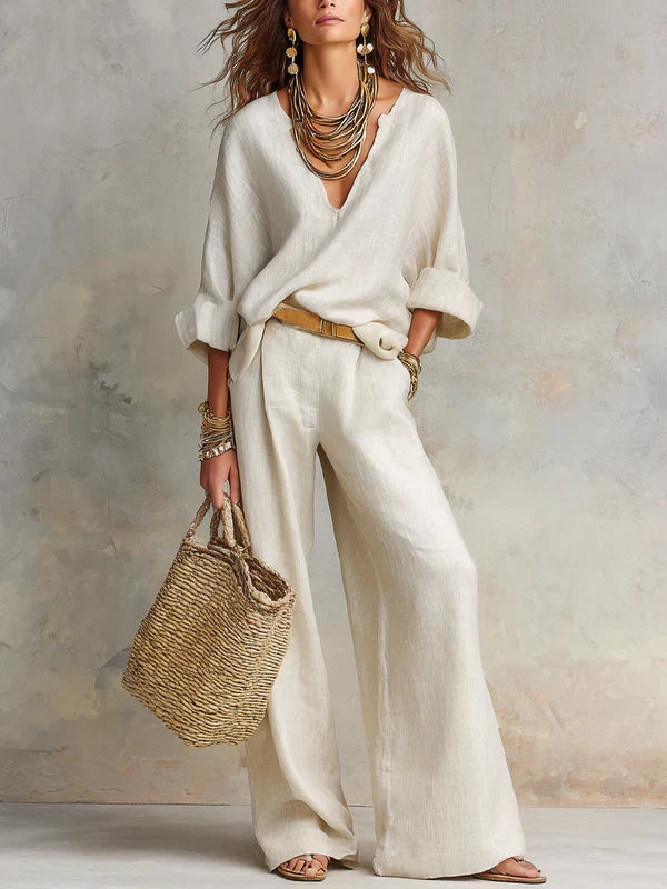 TARA · CONJUNTO RESORT DE LINO NATURAL