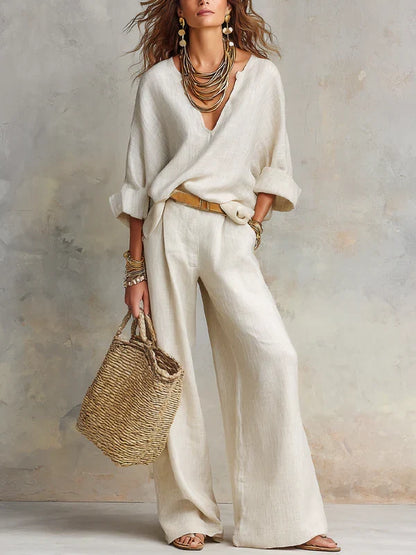 TARA · CONJUNTO RESORT DE LINO NATURAL