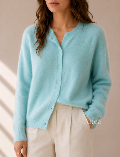 Valeria Cárdigan De Cashmere Con Cuello Redondo