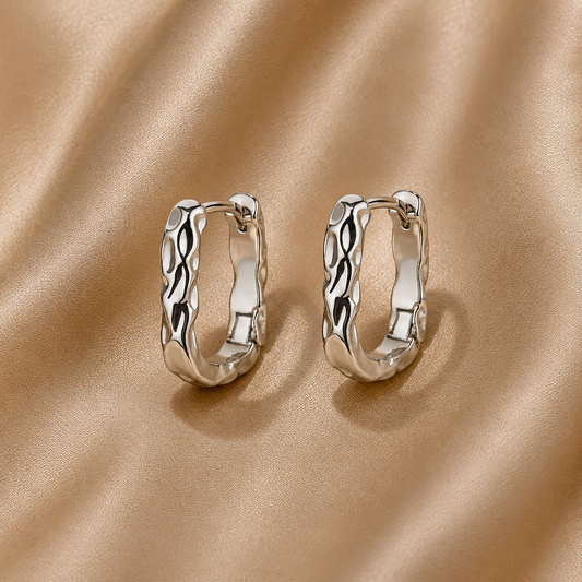 Nerea Pendientes Aro Trenza Plata