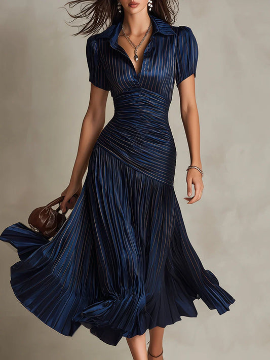 Adriana | Vestido midi a rayas retro