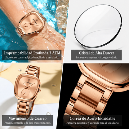 Celeste Reloj Elegante de Acero Inoxidable