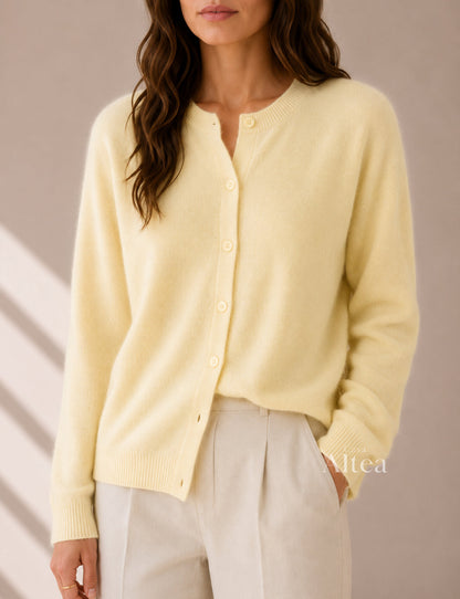 Valeria Cárdigan De Cashmere Con Cuello Redondo