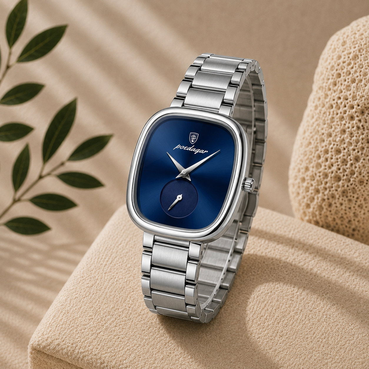Celeste Reloj Elegante de Acero Inoxidable