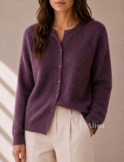 Valeria Cárdigan De Cashmere Con Cuello Redondo