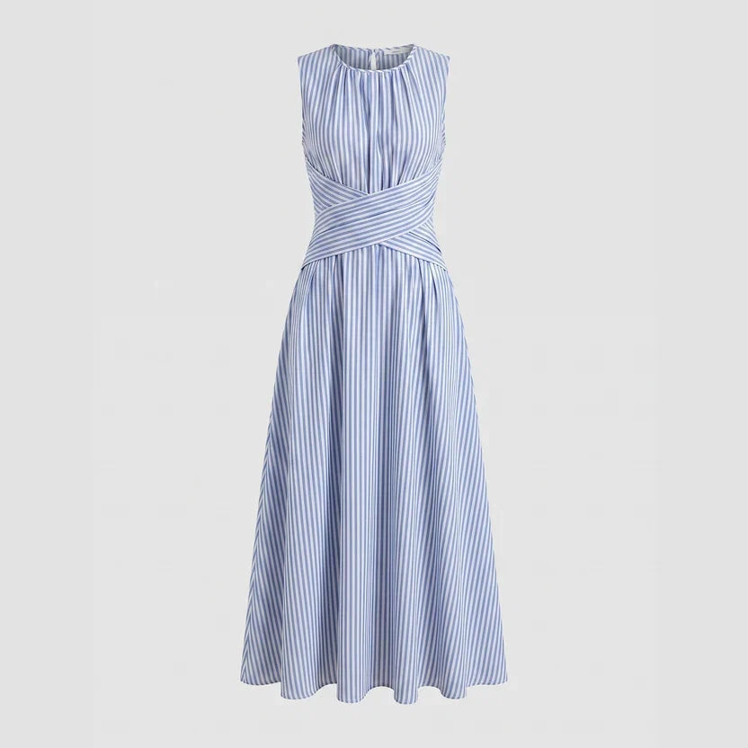 Aitana - Vestido de rayas con cintura cruzada