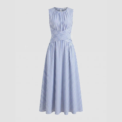 Aitana - Vestido de rayas con cintura cruzada