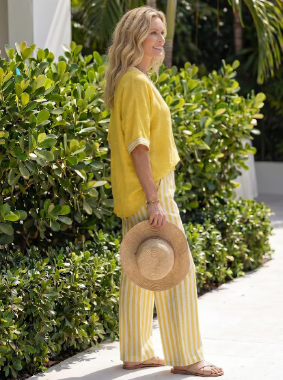 Amélia | Conjunto Suelto de Verano con Pantalón Fluido