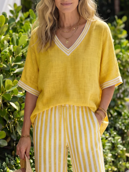 Amélia | Conjunto Suelto de Verano con Pantalón Fluido