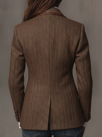 Gisèle | Blazer con Paneles Estampado de Espiga