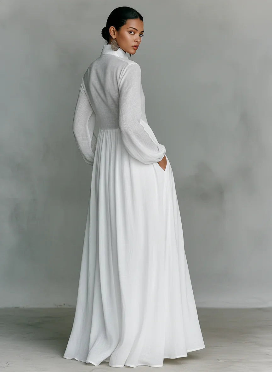 Ana | Vestido Maxi con Cuello Alto
