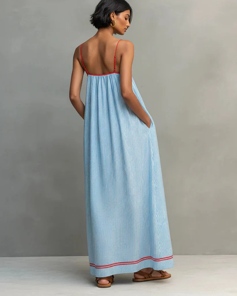Elegante vestido largo sin mangas