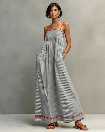 Elegante vestido largo sin mangas