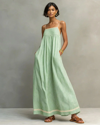Elegante vestido largo sin mangas