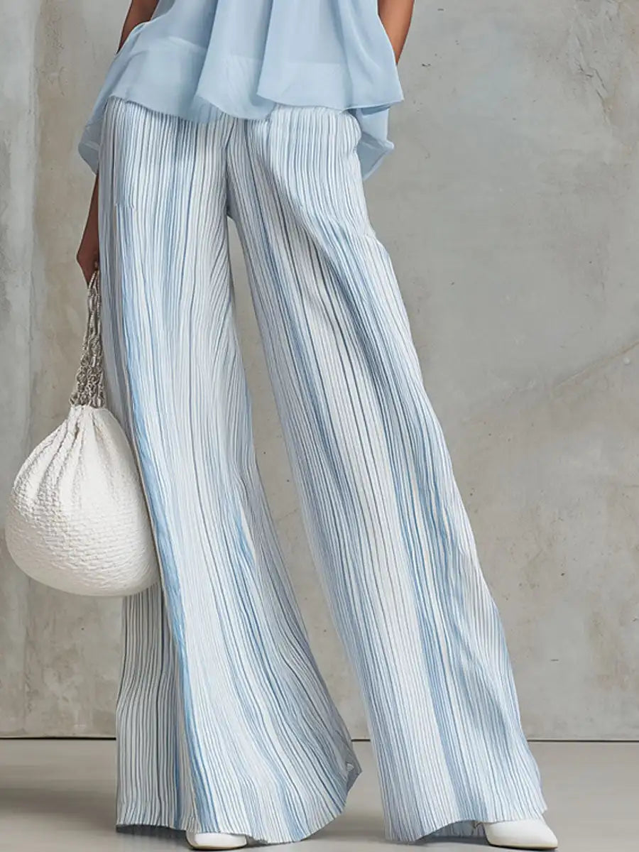 Mendoza | Conjunto elegante con top sin mangas y pantalones anchos a rayas