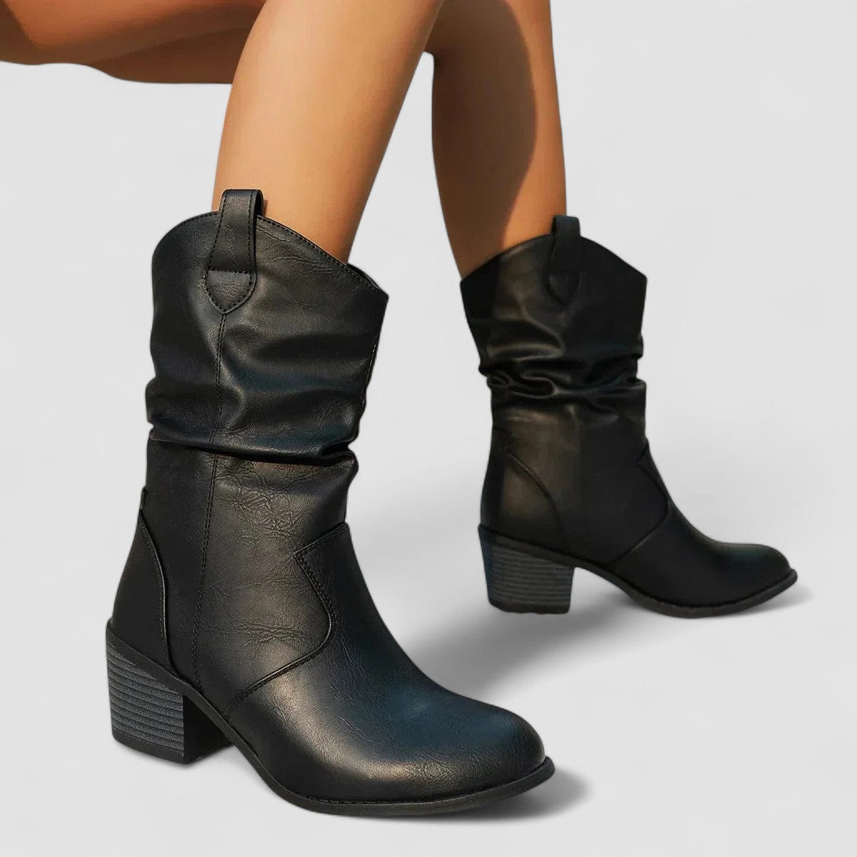Leonor | Botas de Caña Arrugada con Tacón