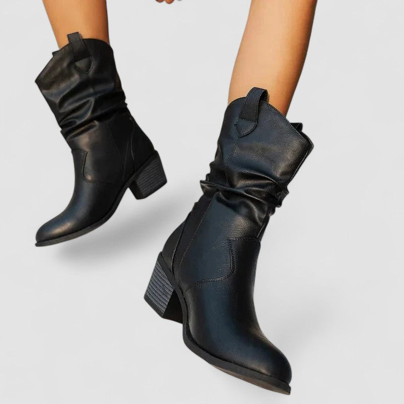 Leonor | Botas de Caña Arrugada con Tacón