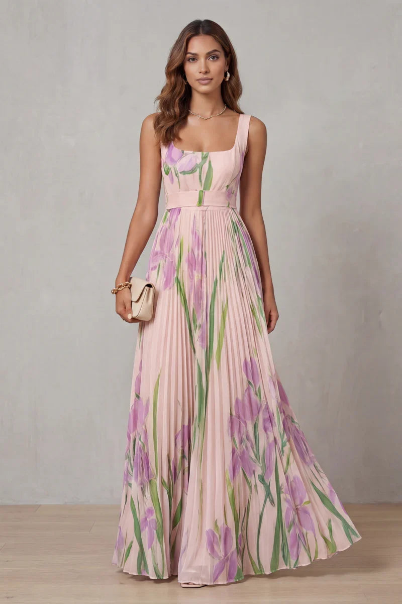 Giulia™ | Vestido largo de corte A con estampado floral