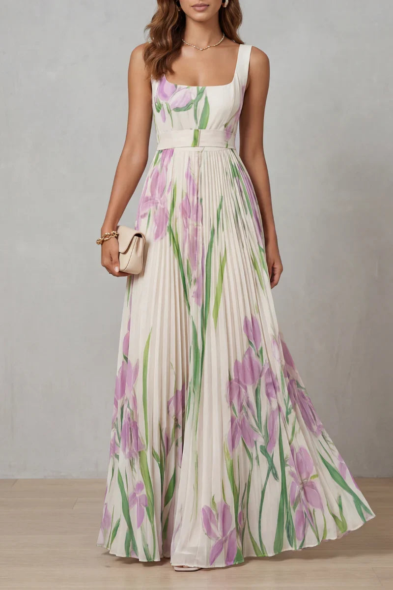 Giulia™ | Vestido largo de corte A con estampado floral