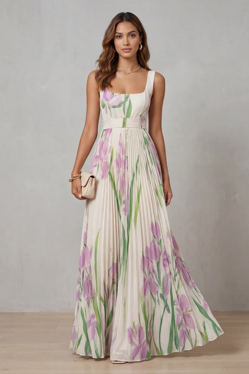 Giulia™ | Vestido largo de corte A con estampado floral