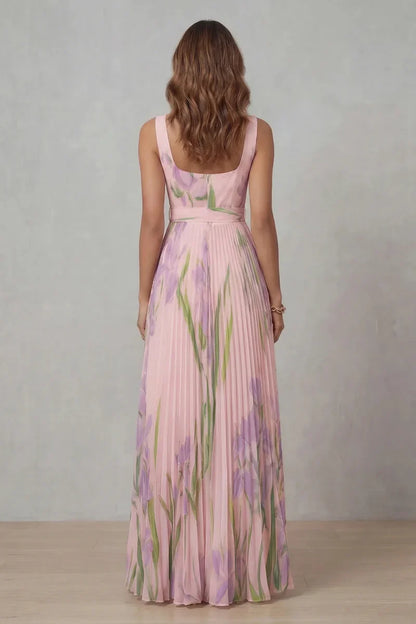 Giulia™ | Vestido largo de corte A con estampado floral