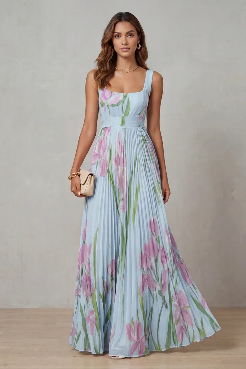 Giulia™ | Vestido largo de corte A con estampado floral