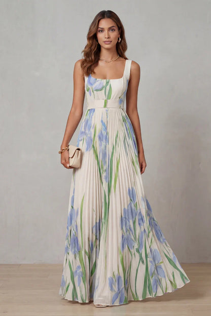 Giulia™ | Vestido largo de corte A con estampado floral