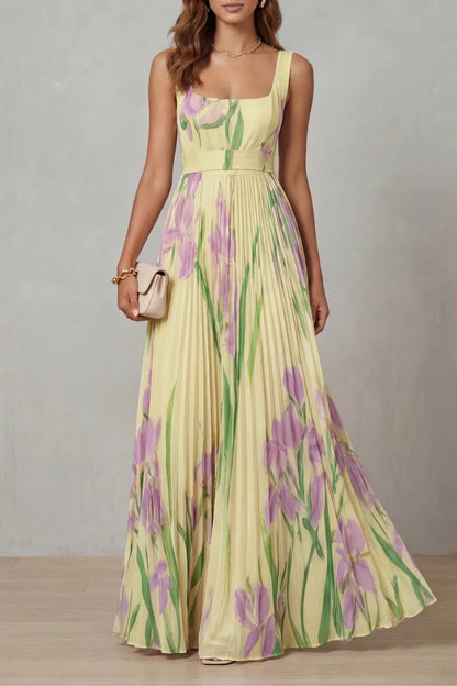 Giulia™ | Vestido largo de corte A con estampado floral