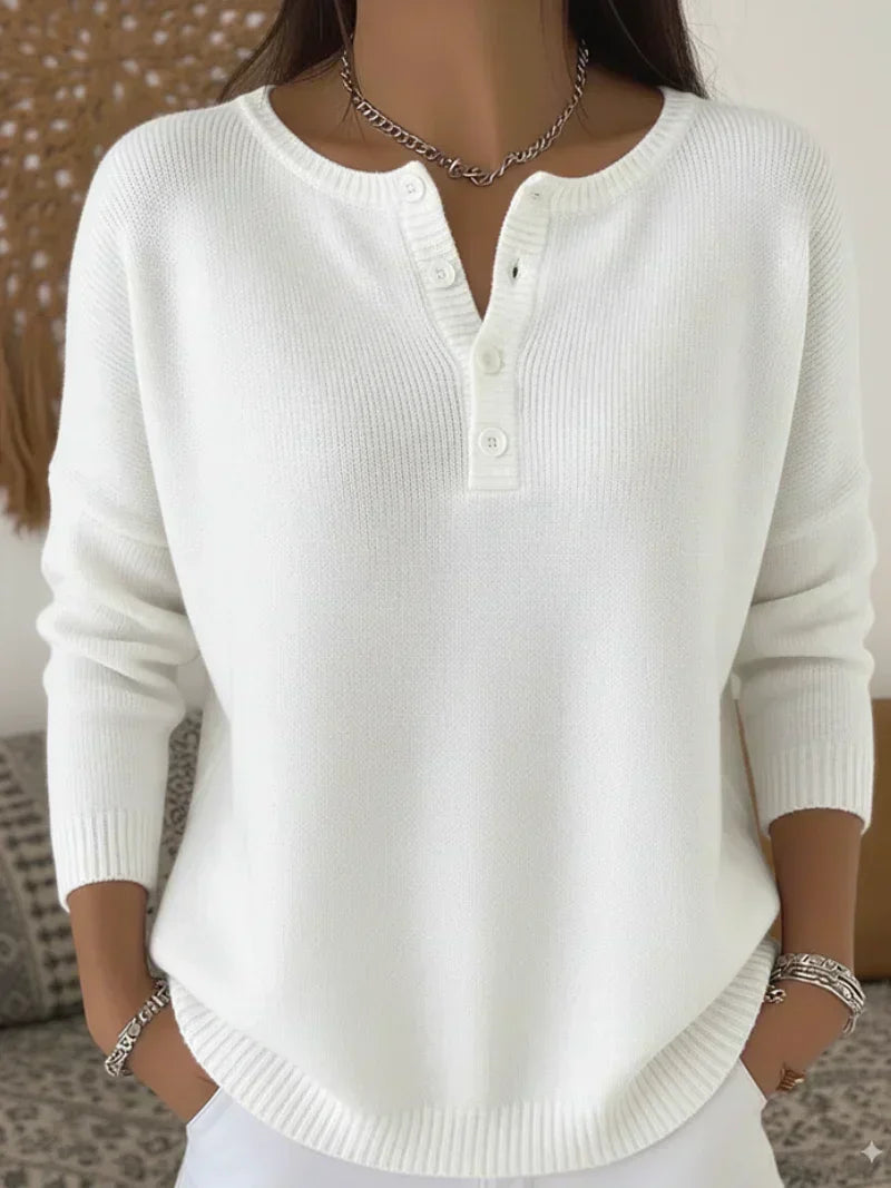 Helena | Jersey de Punto con Botones Henley